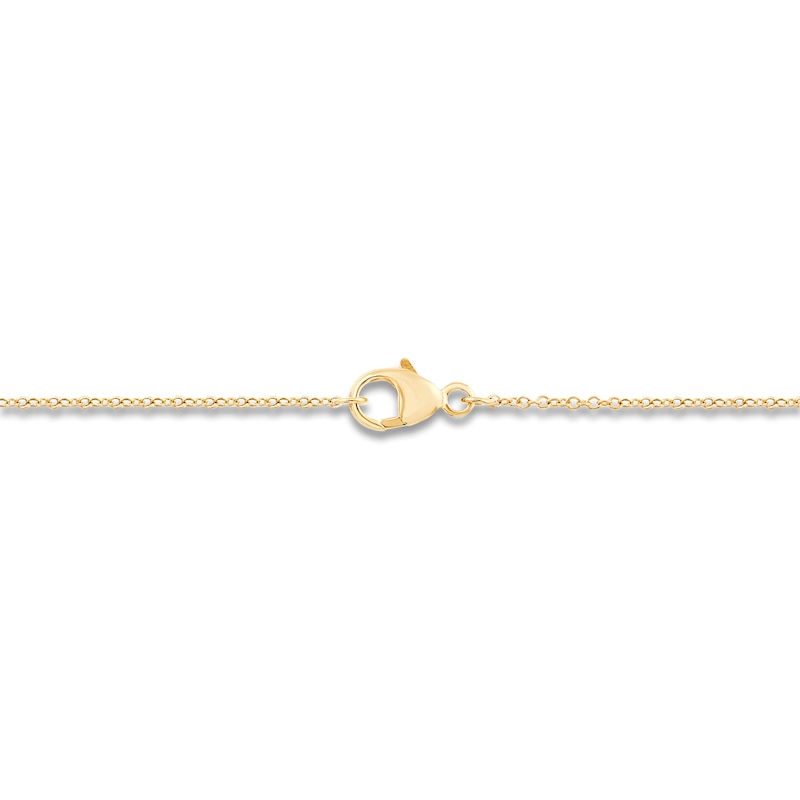 Main Image 3 of Children's Diamond-Accent Four-Leaf Clover Necklace 14K Yellow Gold 13"