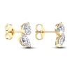Thumbnail Image 5 of Marquise & Round-Cut Lab-Grown Diamond Two-Stone Earrings 2 ct tw 14K Yellow Gold