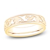 Thumbnail Image 1 of Men's Scroll Pattern Sandblast Wedding Band 18K Yellow Gold 6.0mm