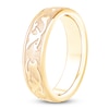Thumbnail Image 2 of Men's Scroll Pattern Sandblast Wedding Band 18K Yellow Gold 6.0mm