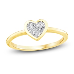 Charm'd by Lulu Frost Multi-Diamond Heart Ring 1/20 ct tw 10K Yellow Gold