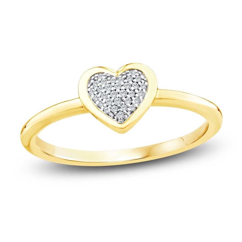 Charm'd by Lulu Frost Multi-Diamond Heart Ring 1/20 ct tw 10K Yellow Gold