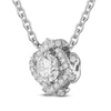 Thumbnail Image 2 of Unspoken Diamond Halo Necklace 1/4 ct tw 14K White Gold 18"