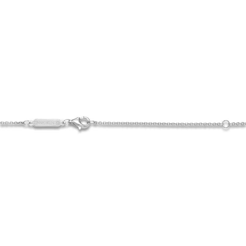 Main Image 3 of Unspoken Diamond Halo Necklace 1/4 ct tw 14K White Gold 18"