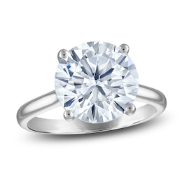 Round-Cut Lab-Grown Diamond Solitaire Plus Engagement Ring 5-1/6 ct tw Platinum (VS2/F)