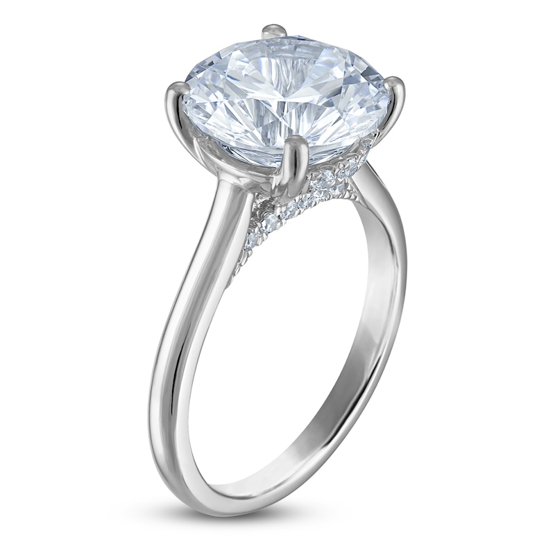 Main Image 2 of Round-Cut Lab-Grown Diamond Solitaire Plus Engagement Ring 5-1/6 ct tw Platinum (VS2/F)