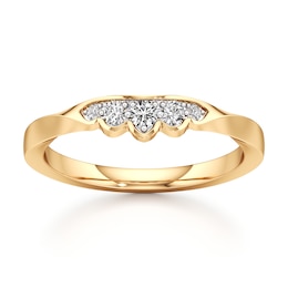 J'Lure Lab-Grown Diamond Scalloped Wedding Band 1/8 ct tw 18K Yellow Gold