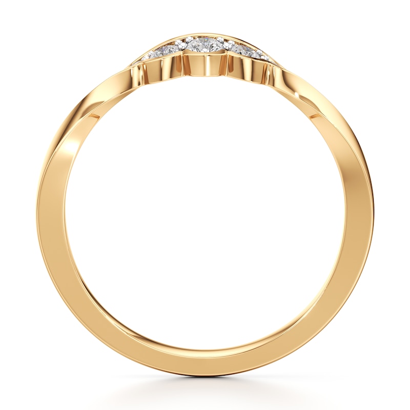 Main Image 2 of J'Lure Lab-Grown Diamond Scalloped Wedding Band 1/8 ct tw 18K Yellow Gold