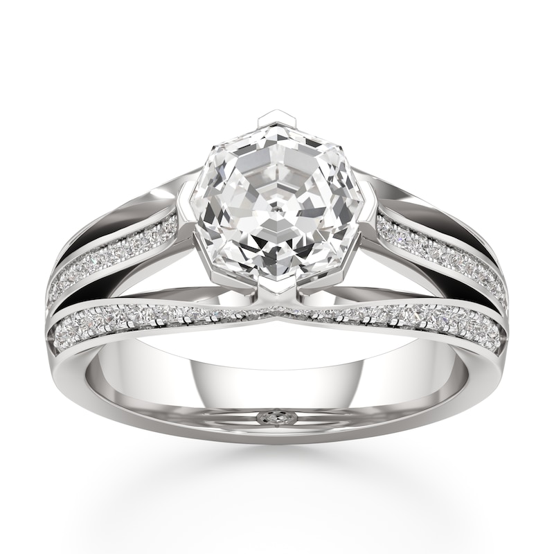 Main Image 1 of J'Lure Lab-Grown Diamond Octagon Step-Cut Engagement Ring 2-3/8 ct tw 18K White Gold