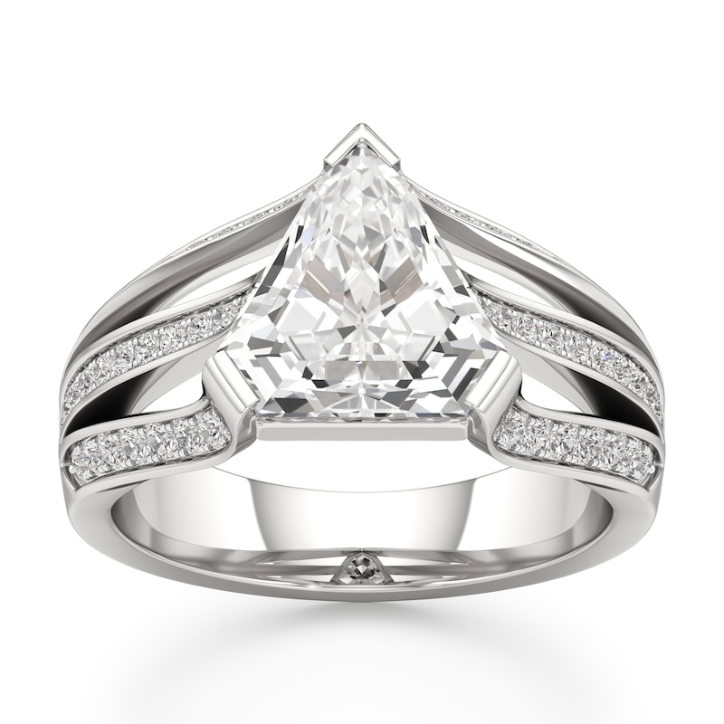 Main Image 1 of J'Lure Lab-Grown Diamond Shield Step-Cut Engagement Ring 3-3/8 ct tw 18K White Gold