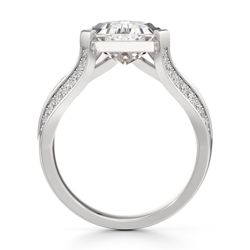 Main Image 2 of J'Lure Lab-Grown Diamond Shield Step-Cut Engagement Ring 3-3/8 ct tw 18K White Gold