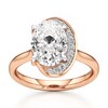 Thumbnail Image 1 of J'Lure Oval Step-Cut Lab-Created Diamond Half-Halo Engagement Ring 3 ct tw 18K Rose Gold