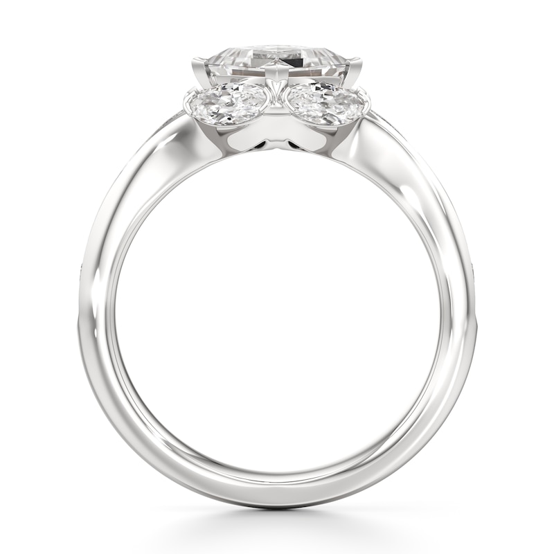 Main Image 2 of J'Lure Carre Step-Cut Lab-Grown Diamond Engagement Ring 1-5/8 ct tw 18K White Gold