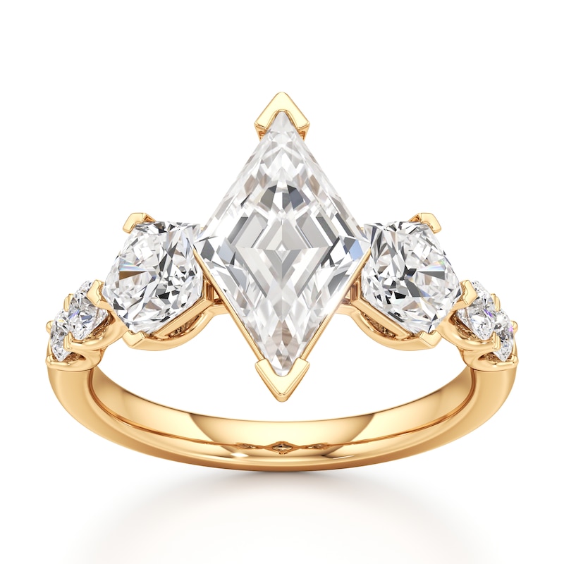Main Image 1 of J'Lure Lozenge Step-Cut Lab-Grown Diamond Engagement Ring 3-3/8 ct tw 18K Yellow Gold