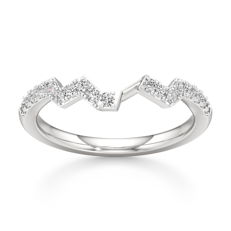 Main Image 1 of J'Lure Lab-Grown Diamond Angled Contour Wedding Band 1/4 ct tw 18K White Gold