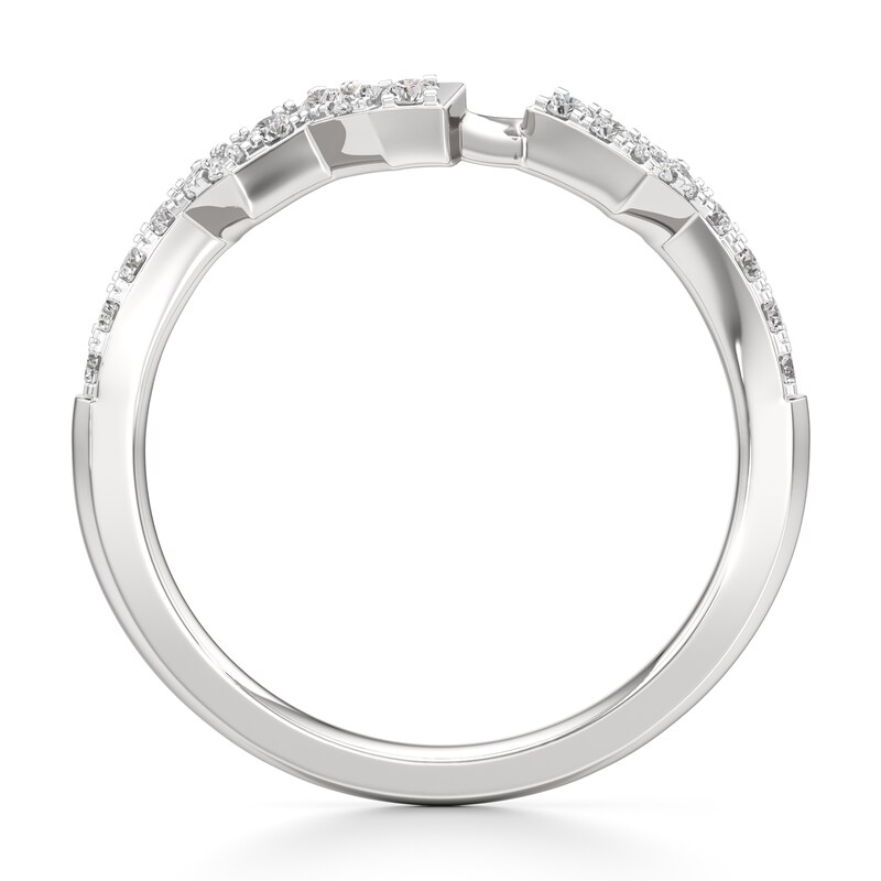 Main Image 2 of J'Lure Lab-Grown Diamond Angled Contour Wedding Band 1/4 ct tw 18K White Gold