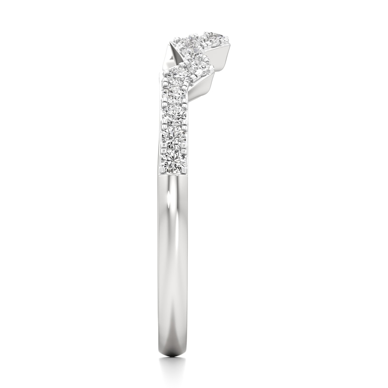 Main Image 3 of J'Lure Lab-Grown Diamond Angled Contour Wedding Band 1/4 ct tw 18K White Gold
