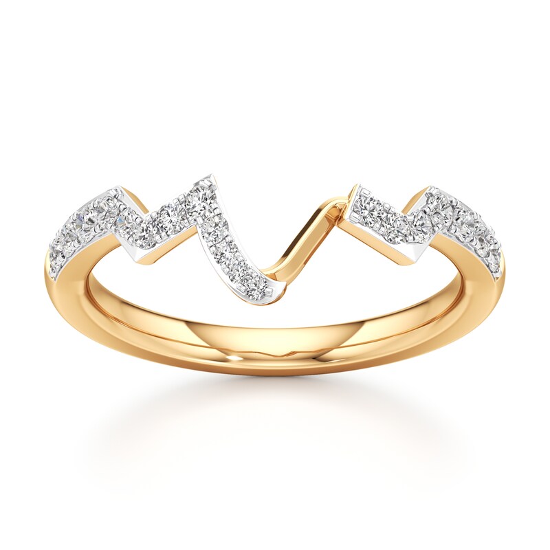 Main Image 1 of J'Lure Lab-Grown Diamond Angled Contour Wedding Band 1/4 ct tw 18K Yellow Gold