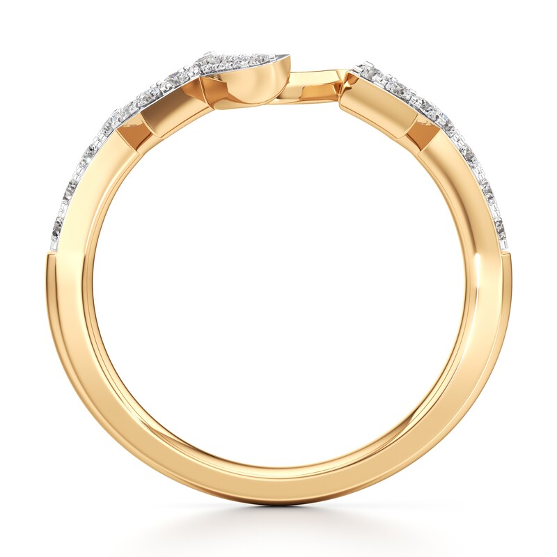 Main Image 2 of J'Lure Lab-Grown Diamond Angled Contour Wedding Band 1/4 ct tw 18K Yellow Gold