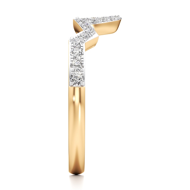 Main Image 3 of J'Lure Lab-Grown Diamond Angled Contour Wedding Band 1/4 ct tw 18K Yellow Gold