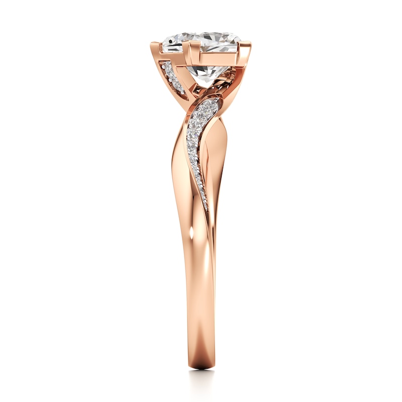 Main Image 3 of J'Lure Pentagon Brilliant-Cut Lab-Grown Diamond Bypass Engagement Ring 1-1/8 ct tw 18K Rose Gold
