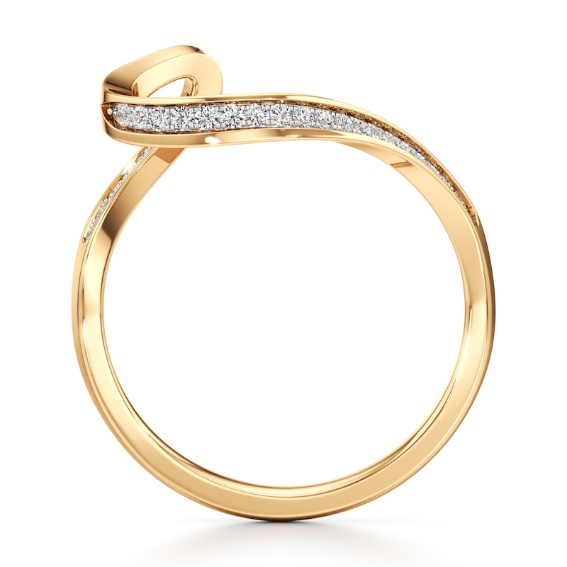 Main Image 2 of J'Lure Lab-Created Diamond Contour Wedding Band 1/6 ct tw 18K Yellow Gold