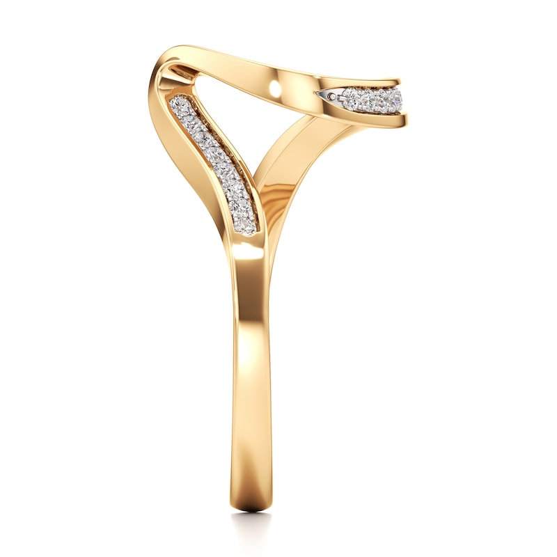 Main Image 3 of J'Lure Lab-Created Diamond Contour Wedding Band 1/6 ct tw 18K Yellow Gold