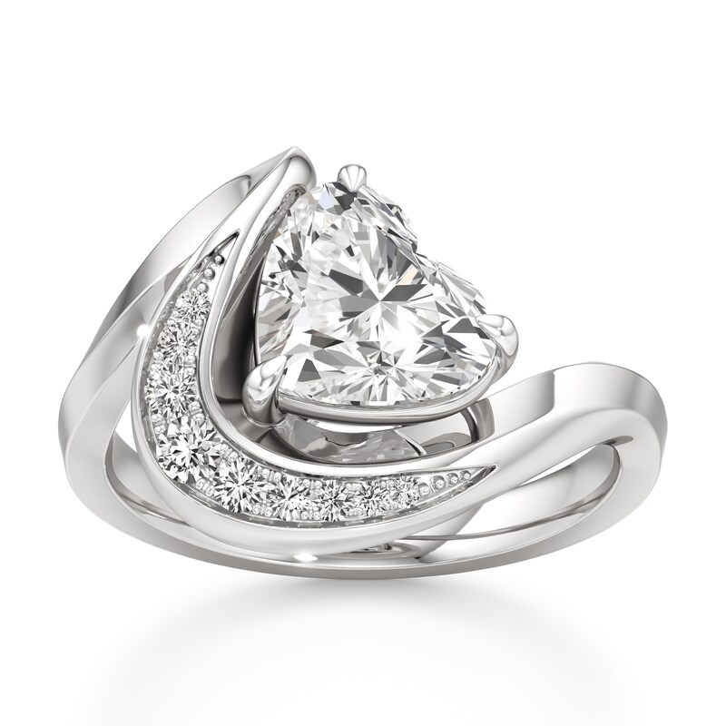 Main Image 1 of J'Lure Heart Brilliant-Cut Lab-Grown Diamond Engagement Ring 2 ct tw 18K White Gold