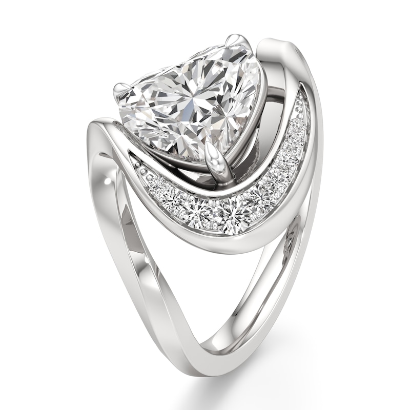 Main Image 4 of J'Lure Heart Brilliant-Cut Lab-Grown Diamond Engagement Ring 2 ct tw 18K White Gold