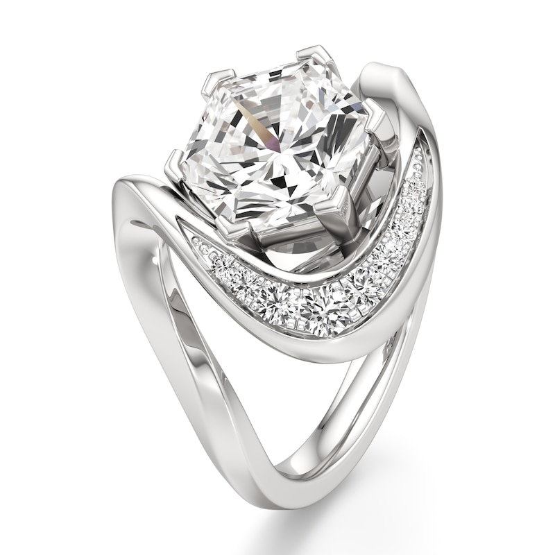 Main Image 4 of J'Lure Hexagon Brilliant-Cut Lab-Grown Diamond Engagement Ring 3 ct tw 18K White Gold