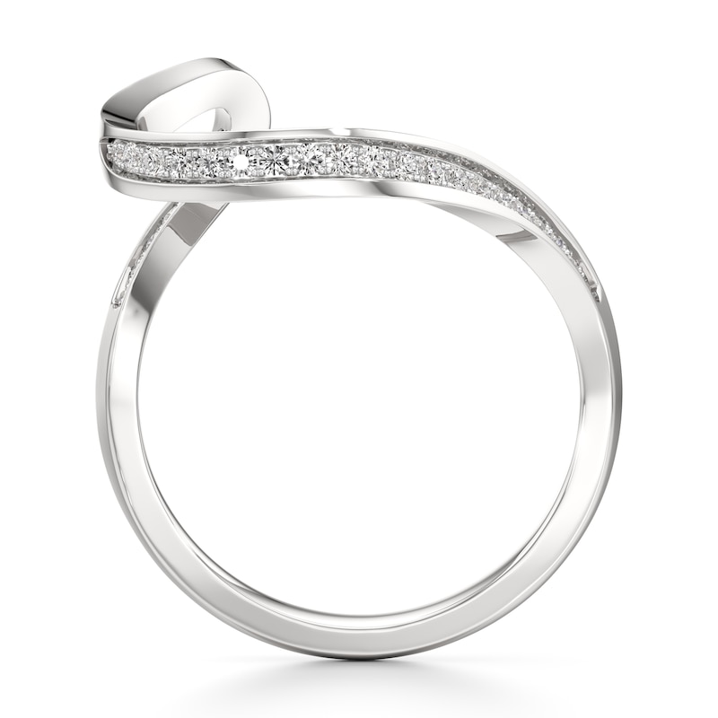 Main Image 2 of J'Lure Lab-Grown Diamond Contour Wedding Band 1/5 ct tw 18K White Gold