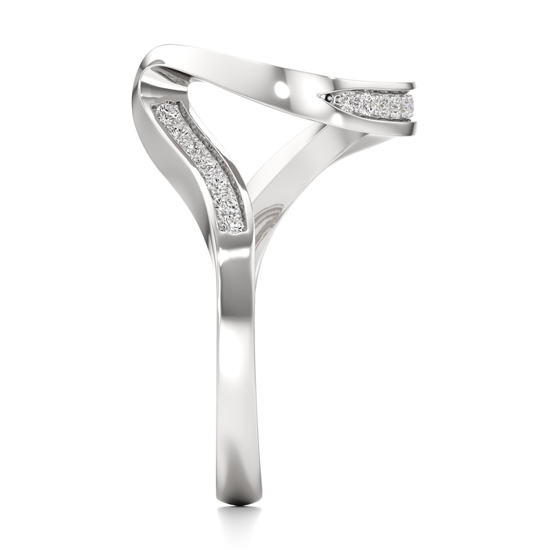 Main Image 3 of J'Lure Lab-Grown Diamond Contour Wedding Band 1/5 ct tw 18K White Gold