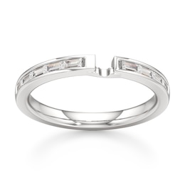 J'Lure Baguette-Cut Lab-Grown Diamond Contour Wedding Band 3/8 ct tw 18K White Gold