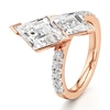 Thumbnail Image 4 of J'Lure Lozenge Step-Cut Two-Stone Lab-Grown Diamond Engagement Ring 4-5/8 ct tw 18K Rose Gold