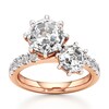 Thumbnail Image 1 of J'Lure Octagon Step-Cut Two-Stone Lab-Grown Diamond Engagement Ring 4-5/8 ct tw 18K Rose Gold