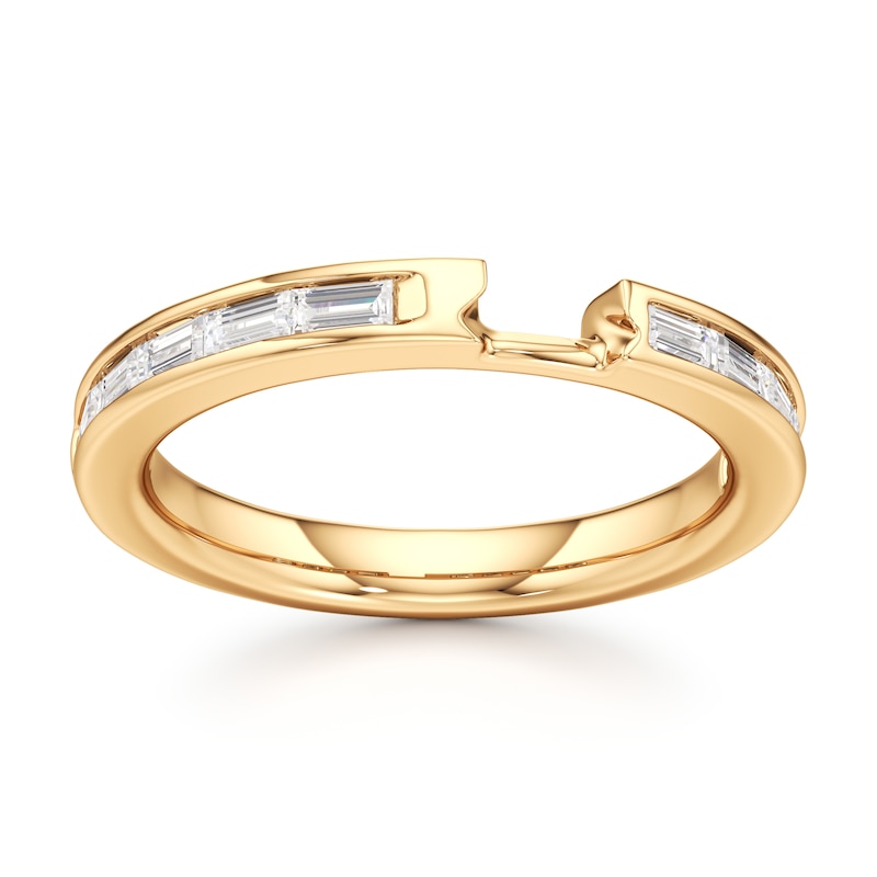 Main Image 1 of J'Lure Baguette-Cut Lab-Grown Diamond Contour Wedding Band 3/8 ct tw 18K Yellow Gold
