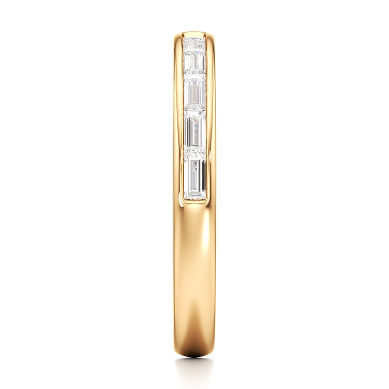 Main Image 3 of J'Lure Baguette-Cut Lab-Grown Diamond Contour Wedding Band 3/8 ct tw 18K Yellow Gold