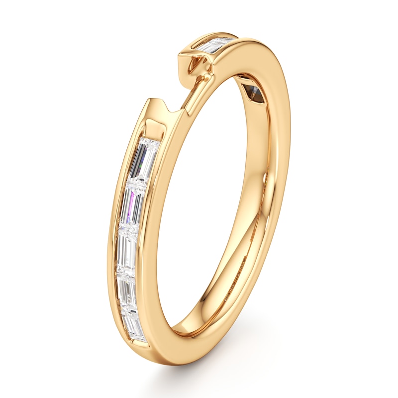 Main Image 4 of J'Lure Baguette-Cut Lab-Grown Diamond Contour Wedding Band 3/8 ct tw 18K Yellow Gold