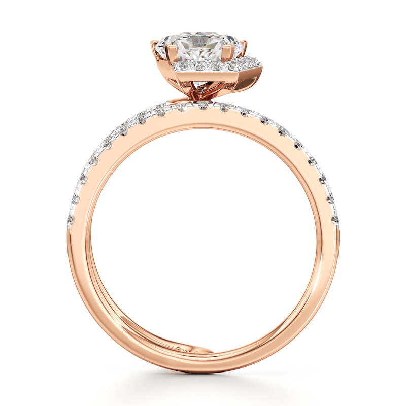 Main Image 2 of J'Lure Pentagon Brilliant-Cut Lab-Created Diamond Spiral Engagement Ring 1-3/8 ct tw 18K Rose Gold