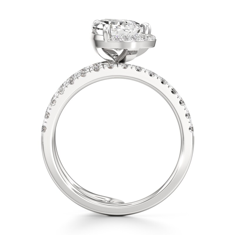 Main Image 2 of J'Lure Pear Step-Cut Lab-Grown Diamond Spiral Engagement Ring 2-5/8 ct tw 18K White Gold