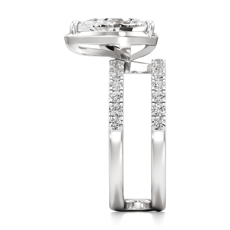 Main Image 3 of J'Lure Pear Step-Cut Lab-Grown Diamond Spiral Engagement Ring 2-5/8 ct tw 18K White Gold