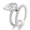 Thumbnail Image 4 of J'Lure Pear Step-Cut Lab-Grown Diamond Spiral Engagement Ring 2-5/8 ct tw 18K White Gold