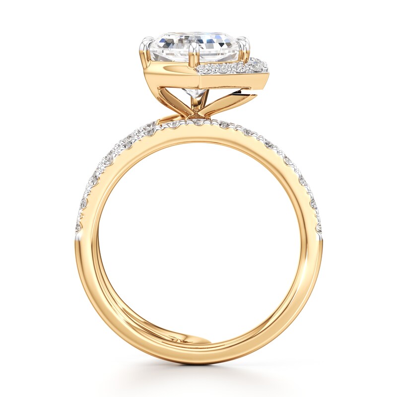 Main Image 2 of J'Lure Hexagon Brilliant-Cut Lab-Grown Diamond Spiral Engagement Ring 3-3/4 ct tw 18K Yellow Gold
