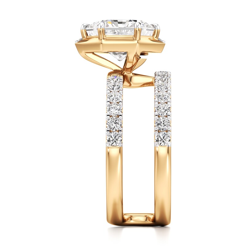 Main Image 3 of J'Lure Hexagon Brilliant-Cut Lab-Grown Diamond Spiral Engagement Ring 3-3/4 ct tw 18K Yellow Gold