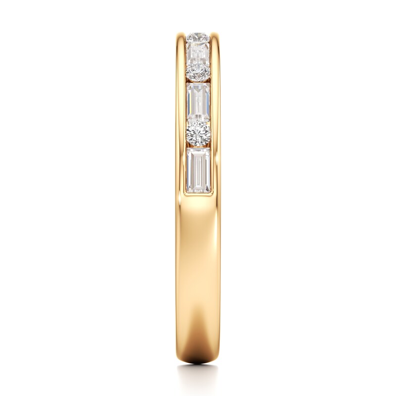 Main Image 3 of J'Lure Baguette & Round-Cut Lab-Created Diamond Wedding Band 3/8 ct tw 18K Yellow Gold