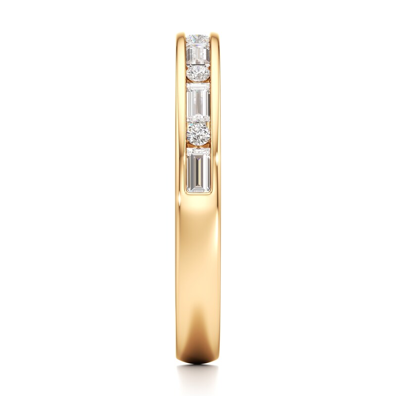 Main Image 3 of J'Lure Baguette & Round-Cut Lab-Grown Diamond Wedding Band 3/8 ct tw 18K Yellow Gold