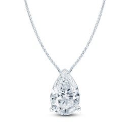 Pnina Tornai Pear-Shaped Lab-Grown Diamond Solitaire Necklace 5 ct tw 14K White Gold 18" (VS2/F)
