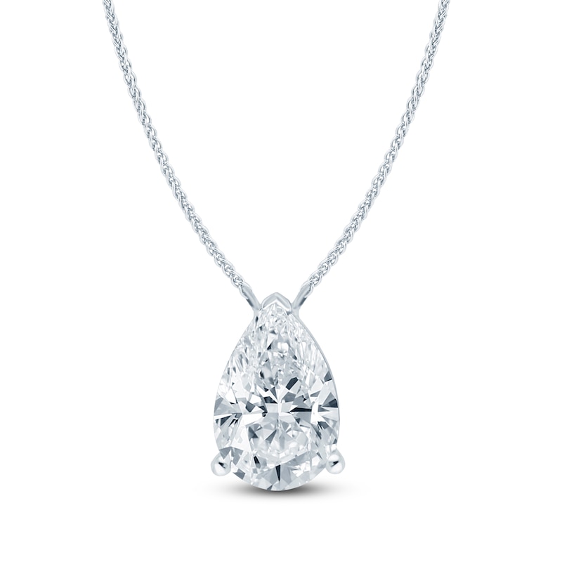 Main Image 1 of Pnina Tornai Pear-Shaped Lab-Grown Diamond Solitaire Necklace 5 ct tw 14K White Gold 18" (VS2/F)