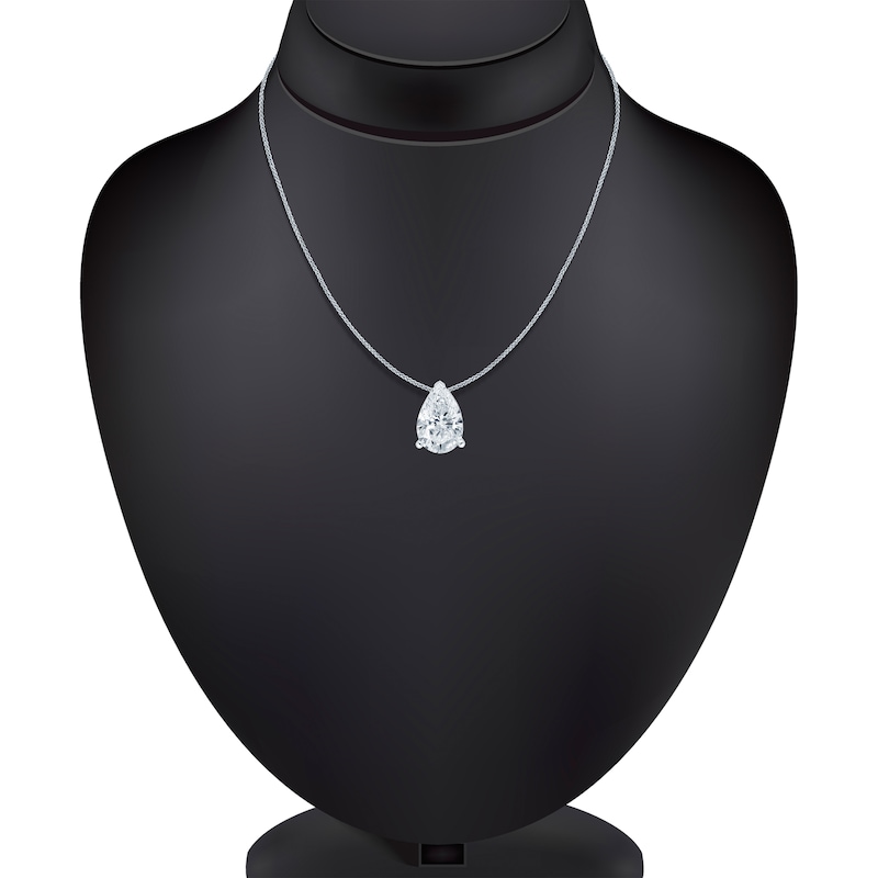 Main Image 3 of Pnina Tornai Pear-Shaped Lab-Grown Diamond Solitaire Necklace 5 ct tw 14K White Gold 18" (VS2/F)