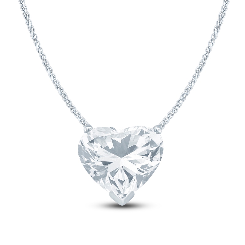 Main Image 1 of Pnina Tornai Heart-Shaped Lab-Grown Diamond Solitaire Necklace 5 ct tw 14K White Gold 18" (VS2/F)